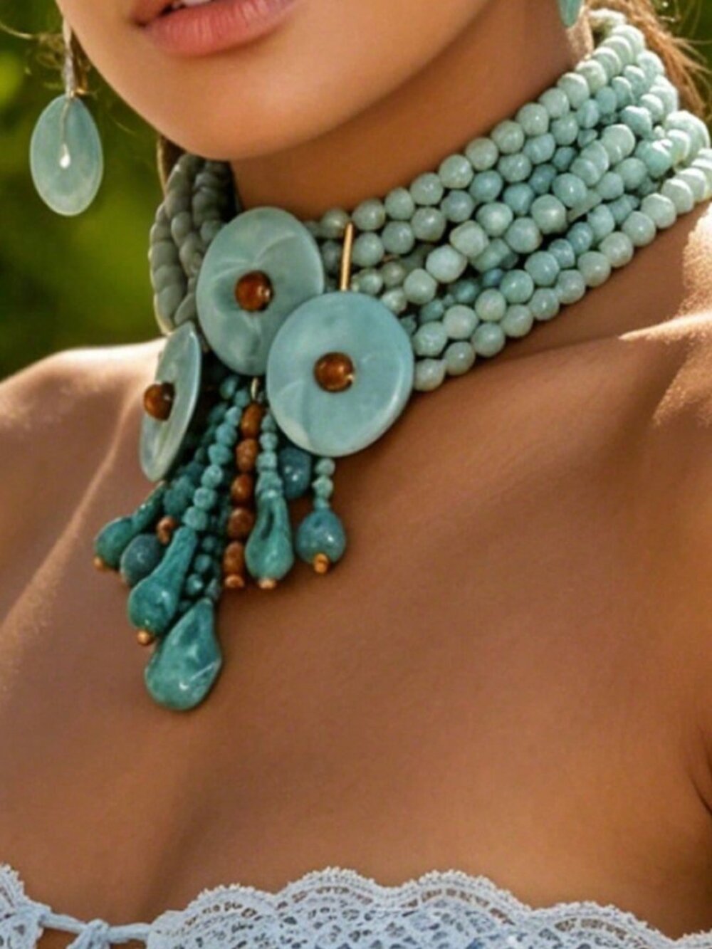 Multicolor Boho Women's Collarbone Necklace - Picture 2 of 4